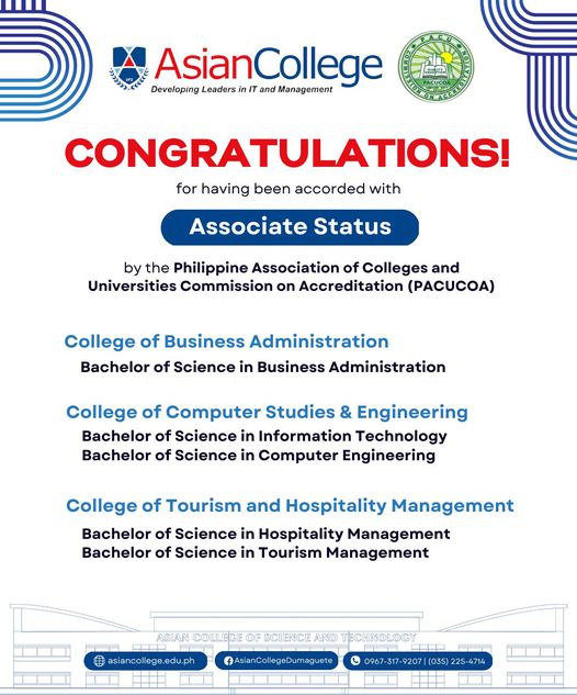 Asian College: Accorded Associate Status